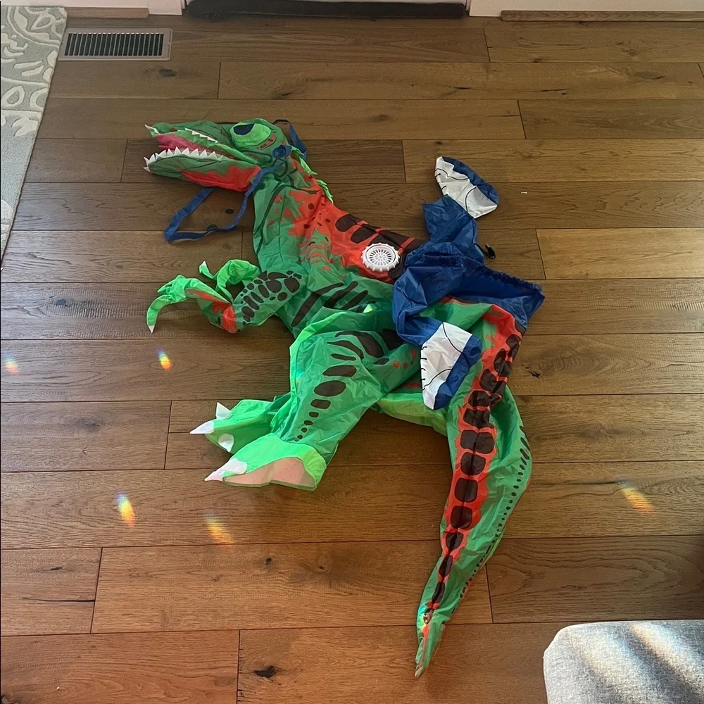 Inflatable Dinosaur Costume for Kids - Green Raptor